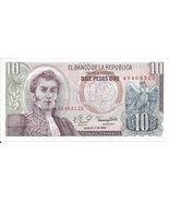 Colombia 10 Pesos Oro P-407h  7 August 1980  UNC  banknote # 8 - $3.46