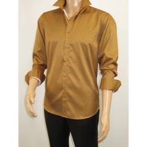 Men's Sports Shirt By Moderno Checker Fancy Long Sleeves MJLS-890 Gold image 8