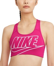 Nike Womens Racerback Compression Medium Impact Sports Bra Fireberry Size Medium - £31.77 GBP