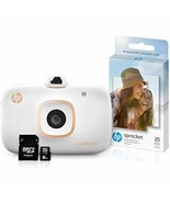 HP Sprocket 2-in-1 Portable Photo Printer & Instant Camera Bundle (White)  - $155.27