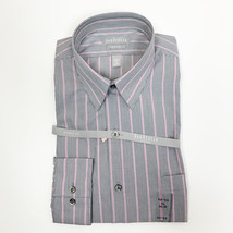 NWT Van Heusen Button Down Shirt Fitted Striped Long Sleeve Wrinkle Free... - $17.12