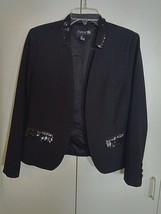 Forever 21 Ladies Black Stretch Jacket w/SEQUINS-S-BARELY WORN-LINED-VERY Nice - £10.38 GBP