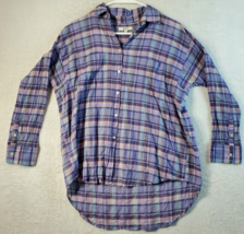 Madewell Shirt Womens Size XS Purple Plaid Cotton Long Sleeve Collar But... - £11.11 GBP