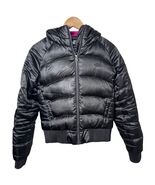 The North Face Womens Puffer Jacket Hooded Goose Down Black Small S Pink - $82.00