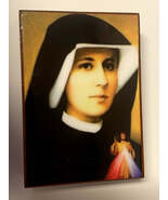 Saint Sister Faustina Wood Rosary Box with Rosary, New from Colombia L031 - $29.99