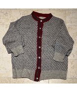 Vintage Lands Ends Women&#39;s wool Birdseye button up cardigan sweater, USA... - $88.19 CAD