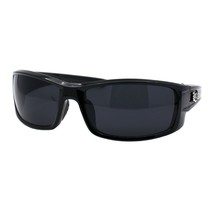 Locs Gafas de Sol Hombre Envoltura Rectangular Gánster Sombras UV 400 Negro - £8.45 GBP