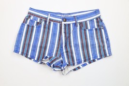 Free People Womens 28 Distressed Striped Color Block Denim Jean Shorts J... - $39.55