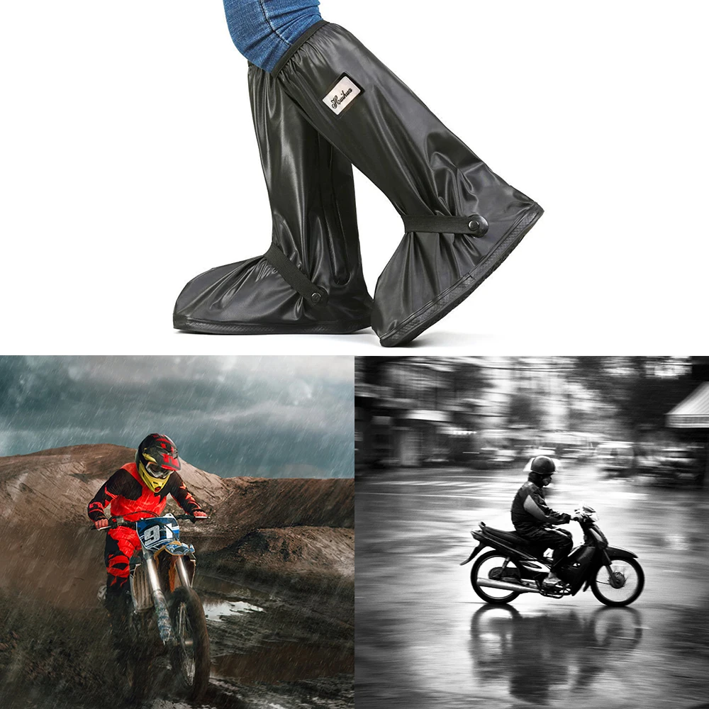 House Home Motorcycle Scooter Bike Rain Shoes Cover Reusable Non-Slip Boot Cover - £26.31 GBP