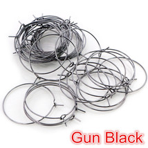20-40mm Gun Black Earring hoops, ear wire loops, DIY beaded earring acce... - $28.51 MXN+