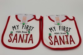 CARTER&#39;S INFANTS  Baby CHRISTMAS TEETHING BIB 2pack Santa - £6.40 GBP