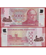 10 notes - Paraguay P234b, 5 Mil Guaranis, Don López / palace UNC $10CV ... - $25.00