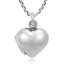 Sweet Love Small Heart Locket Sterling Silver Necklace - £10.72 GBP