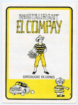 Restaurant El Compay Menu Caracas Venezuela Specializing in Meat - $17.82