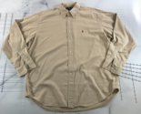 Ralph Lauren Button Down Shirt Mens Extra Large Beige Embroidered Logo B... - $19.79