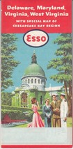 1958 Delaware - Maryland - Virginia - West Virginia Road Map Esso Standard Oil - £10.60 GBP