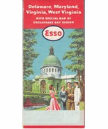 1958 DELAWARE - MARYLAND - VIRGINIA - WEST VIRGINIA Road Map ESSO STANDA... - $255.34 MXN