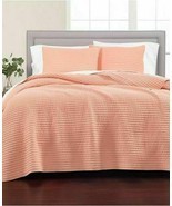 Martha Stewart Collection Washed Rice Stitch Coral King Quilt T410887 - $118.79