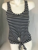 Maison Jules Blue White Stripe Tie Font Top NWT Small Syndey Tank - $20.01