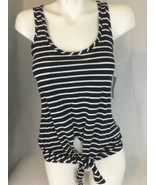 Maison Jules Blue White Stripe Tie Font Top NWT Small Syndey Tank - £15.73 GBP