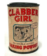  VTG CLABBER GIRL BAKING POWDER TIN ADVERTISING COLLECTIBLE 10oz - 4.25&quot;... - $13.02 CAD