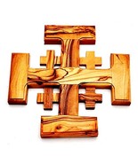 Jerusalem Olive Wood Cross From Bethlehem (Size L/20.8 x W/20.8 cm) - £34.61 GBP