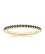 0.24 Carat Round Shape Black Diamond Gold Ring, Simple Band For Everyday... - $151.67 CAD+
