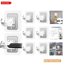Self Adhesive Transparent Curtain Rod Brackets Set for Bathroom and Home - $16.78