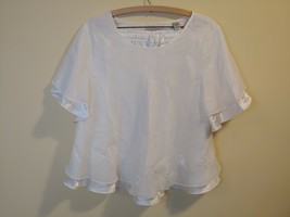 Valerie Stevens Sleep Set White Top and Shorts Size L 100%Poly Embroider... - £10.09 GBP