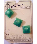 Set of 3 Green Quality Buttons on Card 30s 40s Deco Lucite? Vintage Plas... - £7.90 GBP