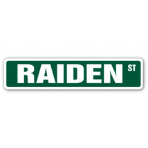 4 x 18 in. Childrens Name Room Street Sign - Raiden - $24.48