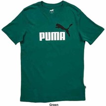 Puma Men&#39;s Essential Logo T-Shirt Vine Green/White/Black-Small - £13.71 GBP