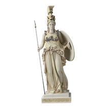 Athena Minerva Greek Roman Goddess Cast Marble Patina Sculpture Statue 27.56 in - £375.47 GBP