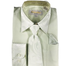 Gian Mario Boys&#39; Sea Green Dress Shirt Long Sleeves Matching Tie &amp; Hanki... - $24.99
