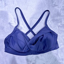 Athleta Swim Twister Bikini Bra Top Navy Blue Underwire Padded Womens 34B 34C - £31.04 GBP