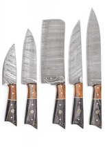 Hand Forged Carbon Steel Black Chef&#39;s Knife Set of 5 BBQ Knife Kitchen Knives - £70.60 GBP