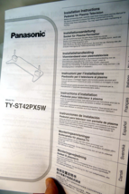 Manual Instruction Guide for PANASONIC Pedestal TV Stand Mount Base TY-S... - $29.25