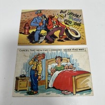 Two Comical Postcards for the 1940s Cancel That New Car I ordered and Po... - £7.09 GBP