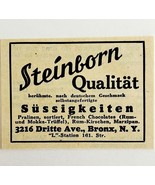 1945 WW2 German-USA Dessert Advertisement Steinborn Chocolates Bronx NYC... - $27.56 CAD