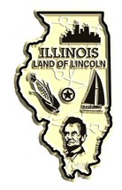 Illinois Land of Lincoln State Map Fridge Magnet - $5.99