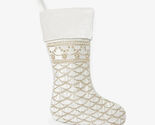 Sferra  Bolzano Christmas Stocking Ivory Velvet Gold Hand Beading Embroi... - $56.00