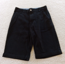 Wonder Nation Shorts Boys 14 Regular Bermuda Black Flat Front Uniform Po... - $12.19