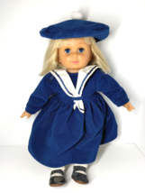 Mattel Laura Ashley Collectible Doll Sally w/ Hat! Blue Dress &amp; White Tie - £16.38 GBP