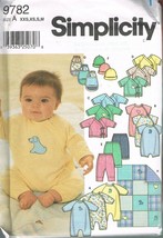 Simplicity Sewing Pattern 9782 Babies Layette Size XXS-M - $8.99