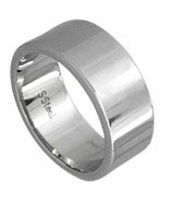 Flat Polished Finish Plain Stainless Steel Unisex Wedding Ring Band 8mm ... - $285.37 MXN