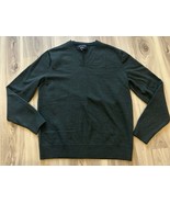 Banana Republic V-Neck Green Sweater Size M 100% Merino Wool by Baruffa EUC - $29.69