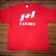 New CANADA Flag Maple Leaf 100% Cotton Mens Graphic T-Shirt RED 2XL XXL - $19.79