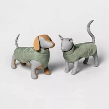 Dog and Cat Fleece Puffer Jacket with Buckle - Green XS or M Boots &amp; Bar... - $9.78