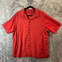Brandini Silk Shirt Mens Extra Large Red Button Up Soft Comfort Light Su... - $14.43
