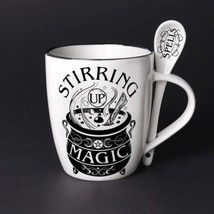 Alchemy Gothic ALMUG22 Stirring Up Magic Mug &amp; Spoon Set Cauldron Coffee Mug Tea - £13.42 GBP